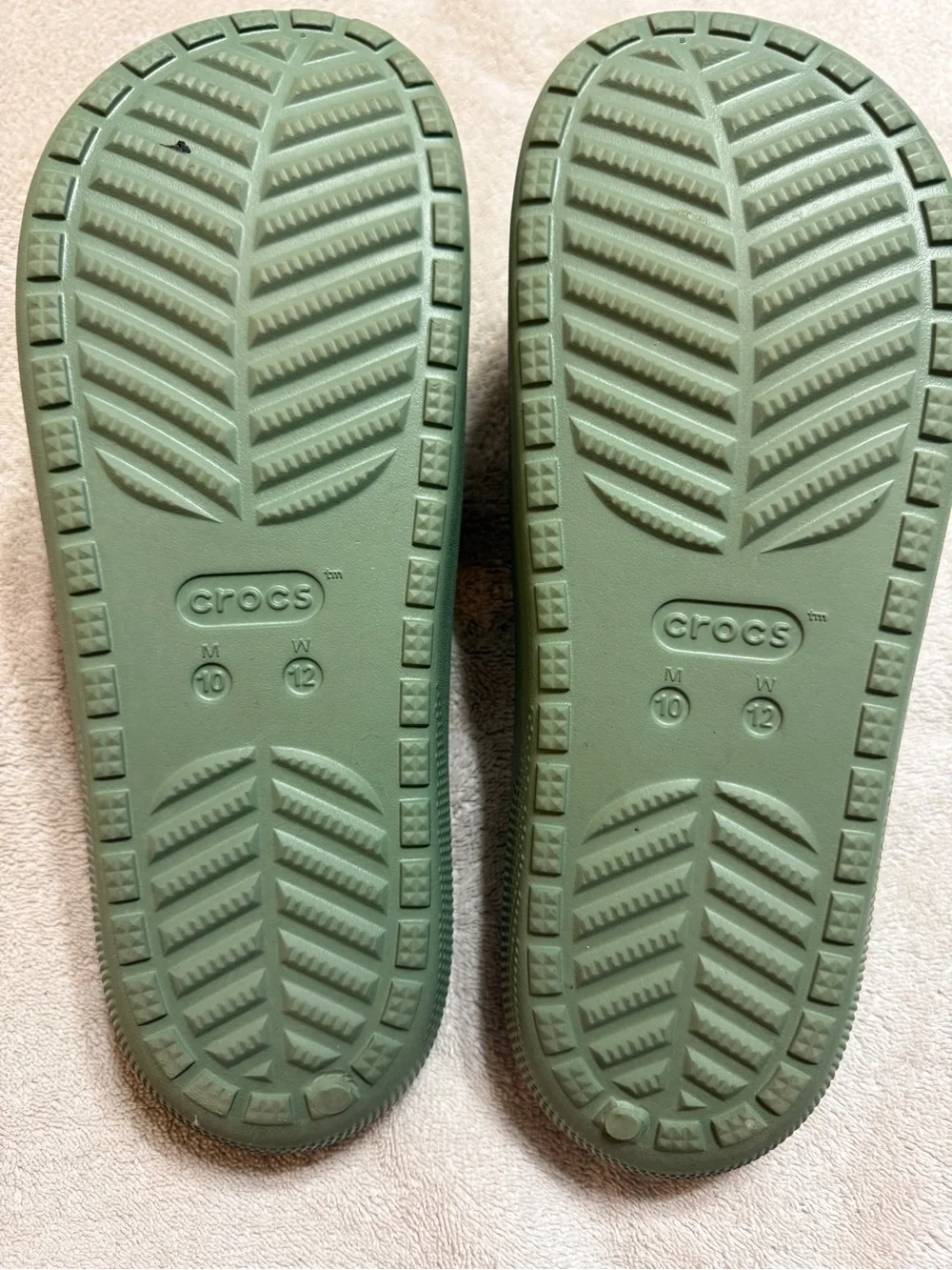 CROCS Mens Olive Green Slides